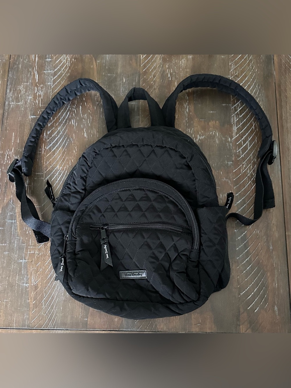 Vera Bradley Black Quilted Mini Backpack